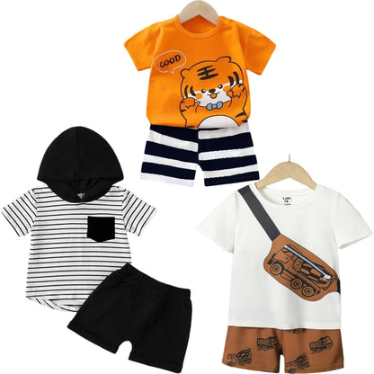 Child Cotton Clothing Sets for Baby Boys & Baby Girls Printed Kids Clothing Sets