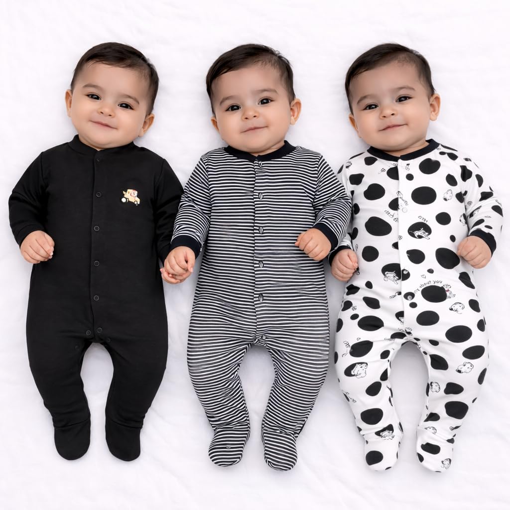 Rompers for New Born Baby Girl & Boy (Pack of 3)