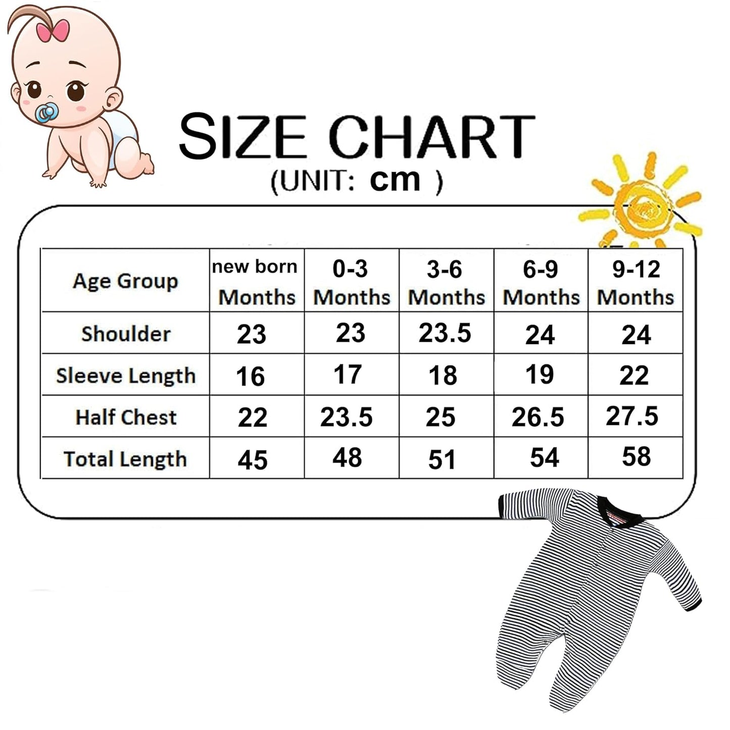 Rompers for New Born Baby Girl & Boy (Pack of 3)